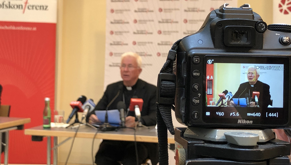 Pressekonferenz zum Ende der Herbstvollversammlung der Bischofskonferenz am 13. November 2020 in Wien mit Erzbischof Franz Lackner
