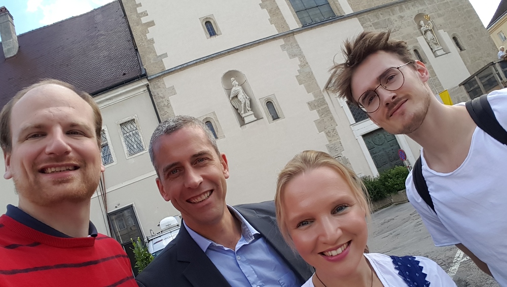 Studierende und Lehrende der Katholischen Medienakademie unterstützen die Diözese St. Pölten bei der Social-Media-Arbeit zur Amtseinführung von Bischof Schwarz am 1. Juli 2018