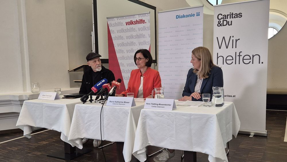 v.l.: Fenninger (Volkshilfe), Moser (Diakonie), Tödtling-Musenbichler (Caritas)