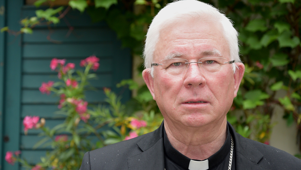 Aufgenommen am 19. Juni 2020 im Anschluss an den ersten öffentlichen Auftritt des Salzburger Erzbischofs als neuer Vorsitzender der Bischofskonferenz im Rahmen einer Pressekonferenz in Wien