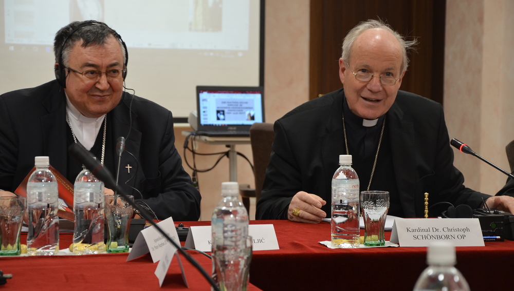 Kardinäle Vinko Puljic und Christoph Schönborn - Vollversammlung der Bischofskonferenz in Sarajewo